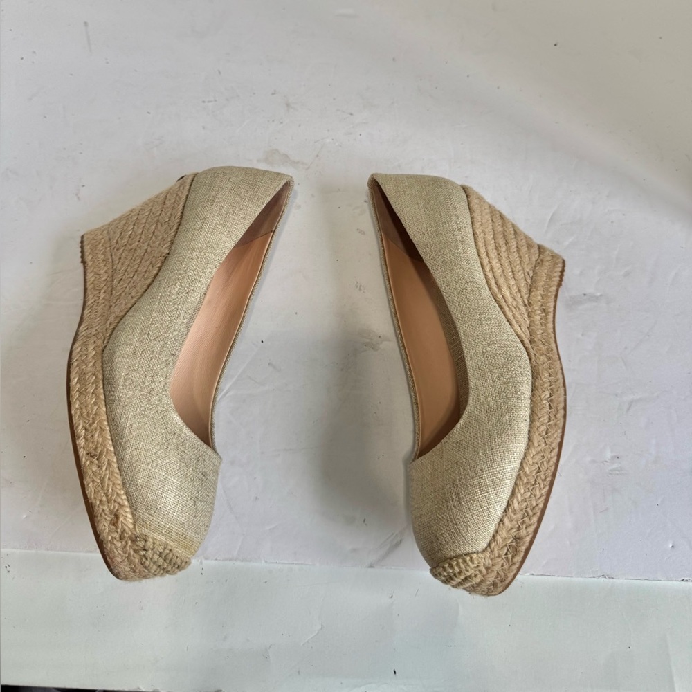 NWOT J. Crew Seville espadrille wedges in metallic canvas. Size 5.5 - Picture 5 of 16